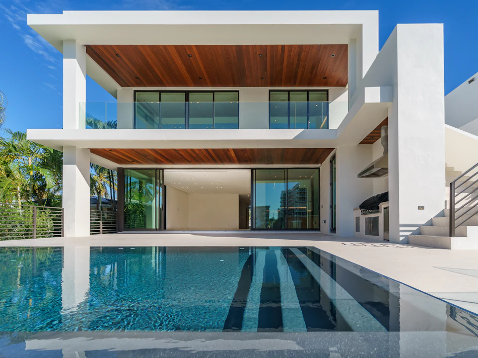 Contemporary luxury home with a swimming pool